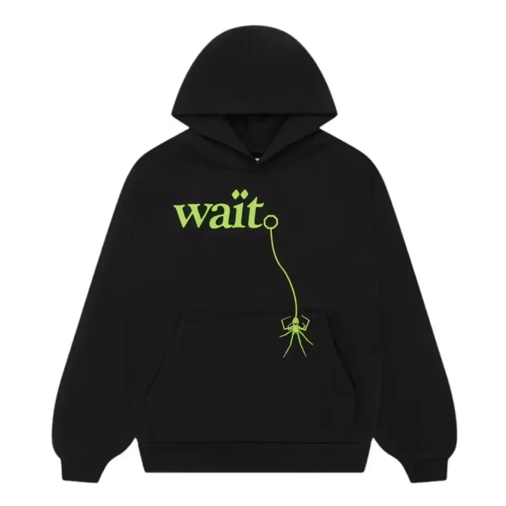 Sp5der Wait Hoodie Black