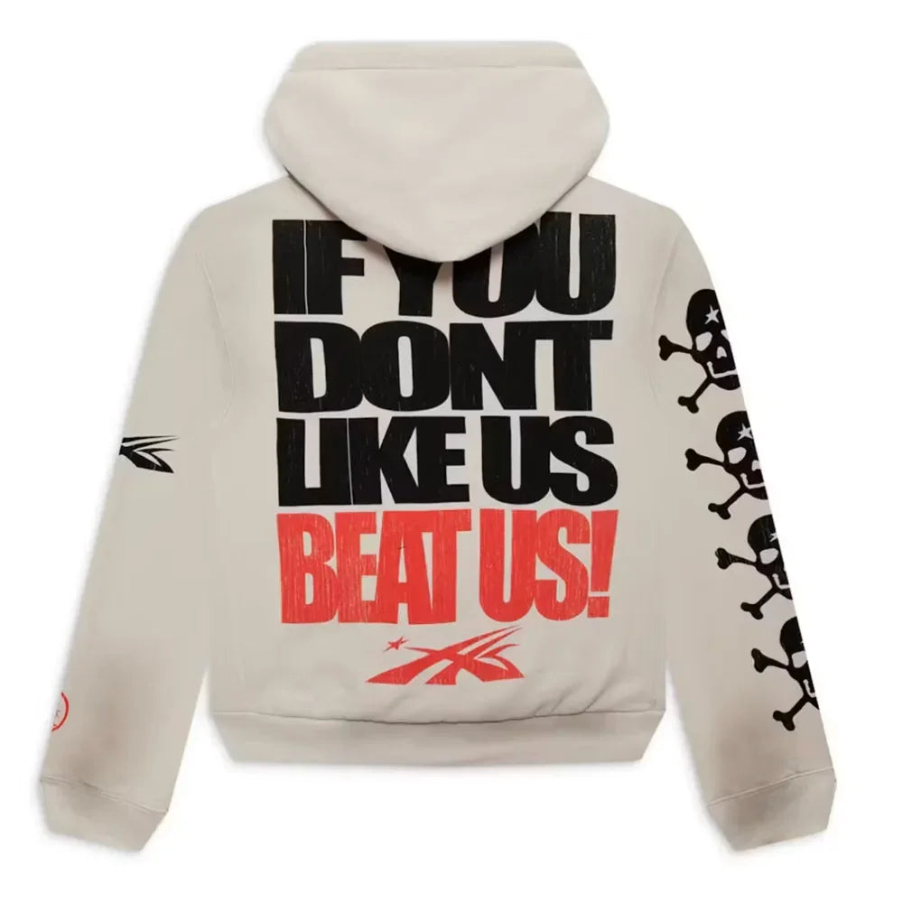 Hellstar If You Don’t Like Us Beat Us Hoodie White