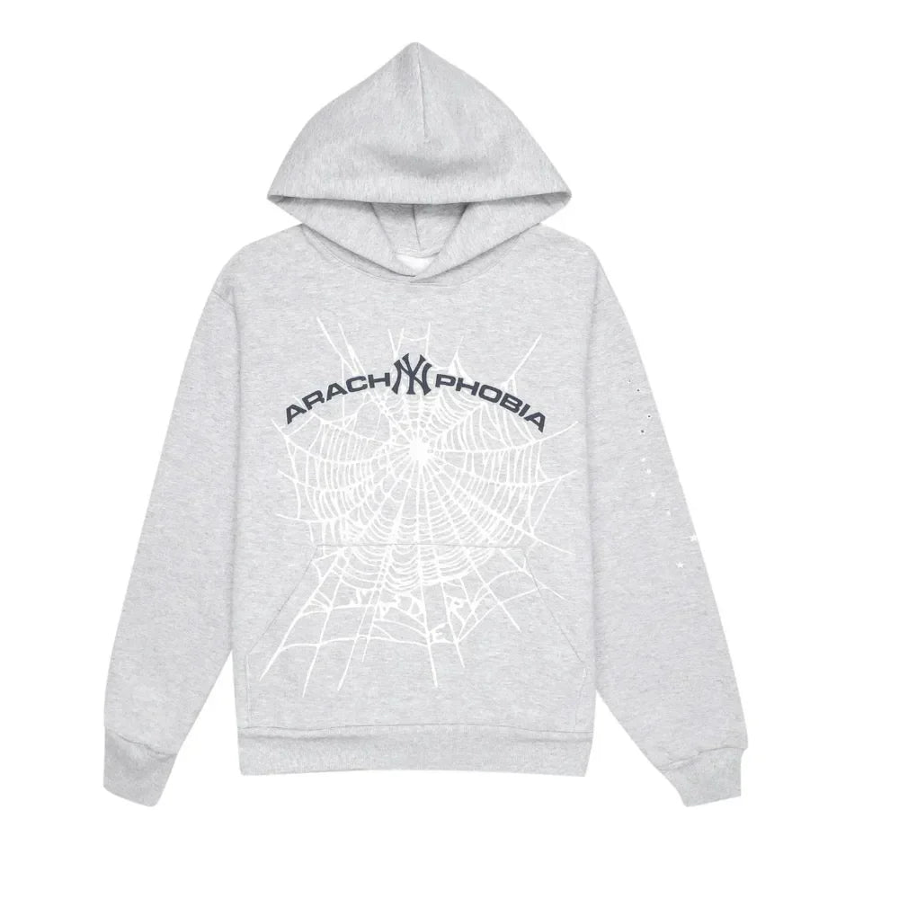 Sp5der Arach NY Phobia Hoodie Ash Grey