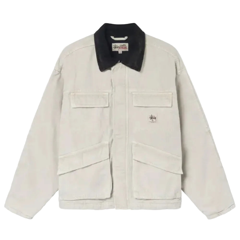 Stussy Washed Canvas Shop Jacket Bone