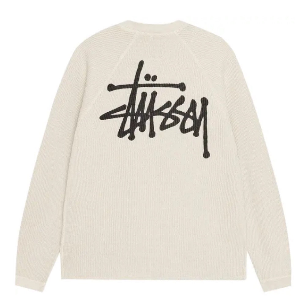 Stussy Raglan Thermal Long-Sleeve Crew Bone