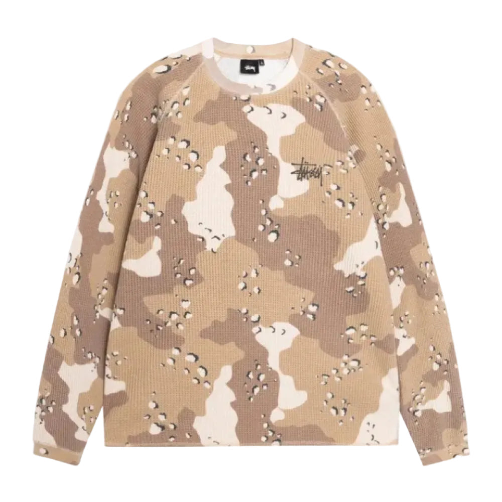 Stussy Raglan Thermal Long-Sleeve Crew Desert Camo