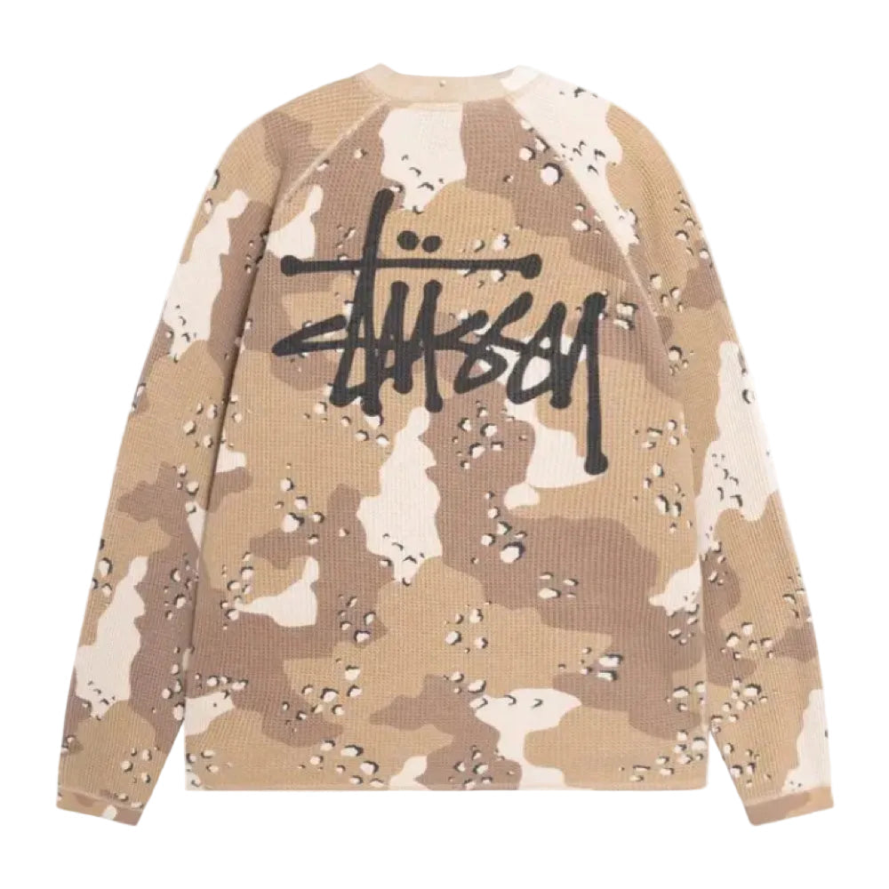 Stussy Raglan Thermal Long-Sleeve Crew Desert Camo