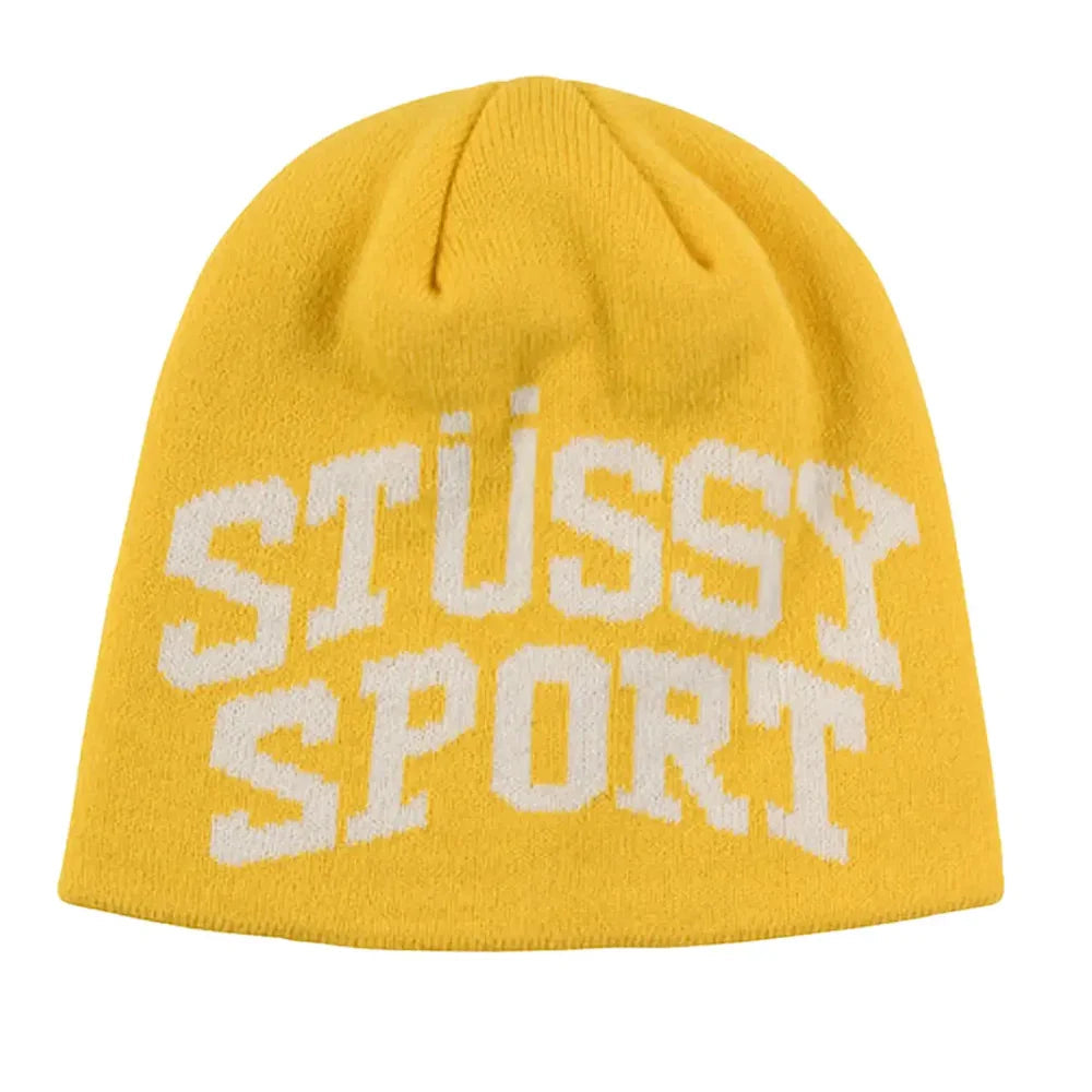 Stussy Sport Jacquard Skullcap Beanie Yellow