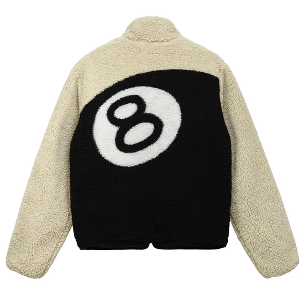 Stussy 8 Ball Sherpa Jacket Natural