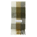 Acne Studios Mohair Checked Scarf Taupe/Green/Black