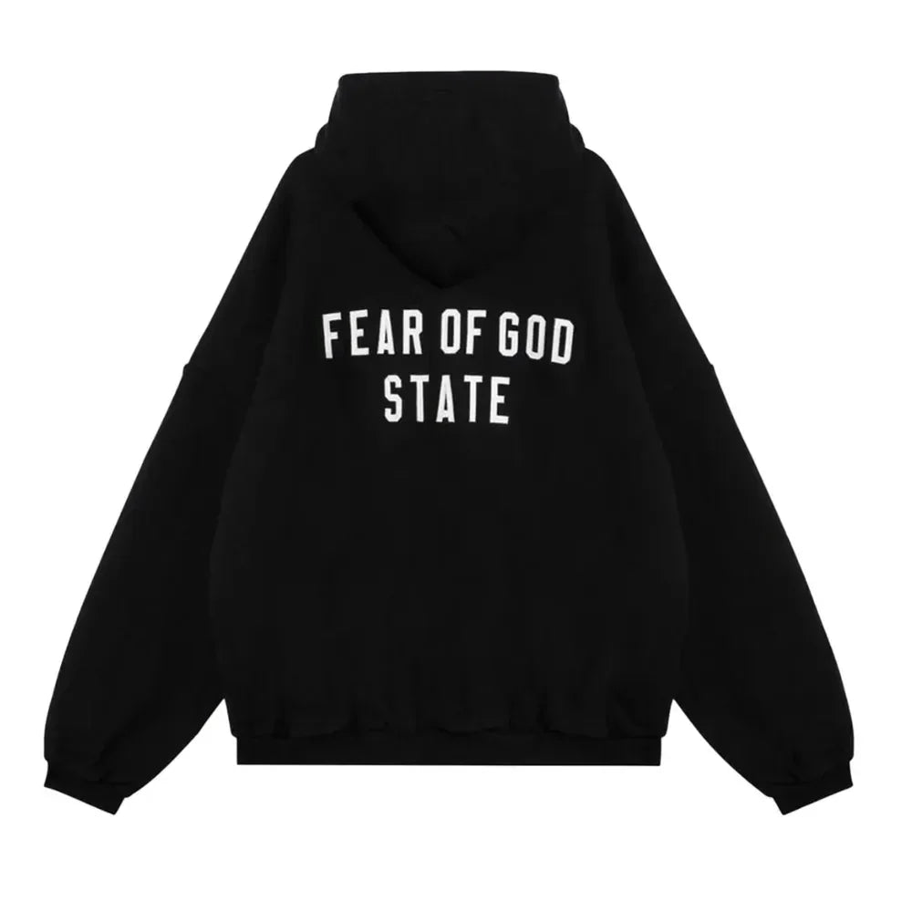 Fear Of God Essentials Heavy Fleece Full Zip Hoodie Black