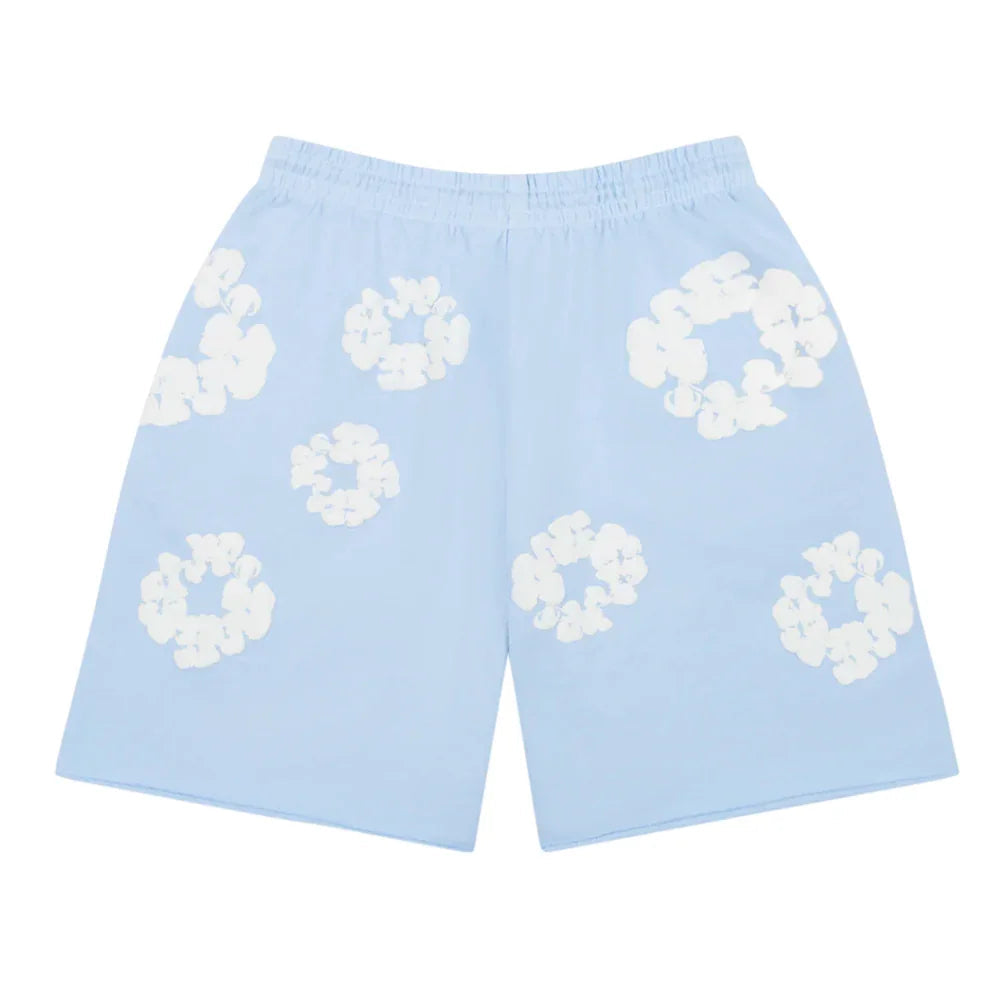 Denim Tears The Cotton Wreath Sweat Shorts Powder Blue
