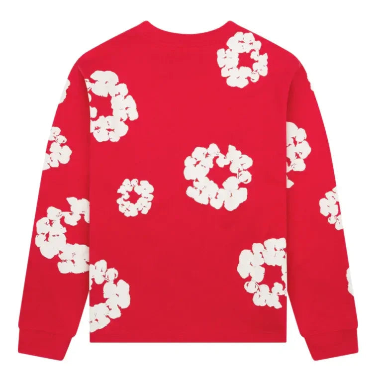 Denim Tears Long Sleeve Cotton Wreath T-shirt Red
