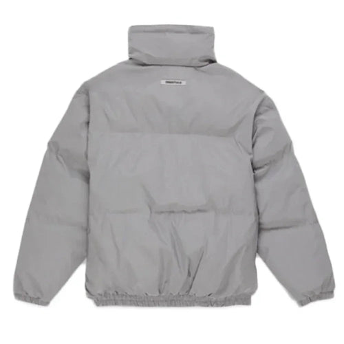 Fear of God Essentials Puffer Jacket Silver Reflective