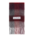 ACNE STUDIOS Red & Gray Check Fringe Scarf