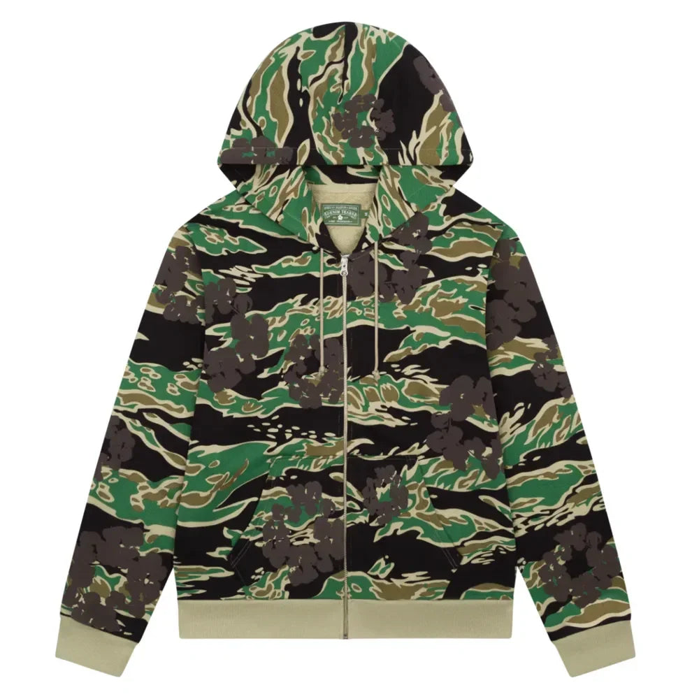 Denim Tears The Cotton Wreath Zip Sweatshirt Green Camo