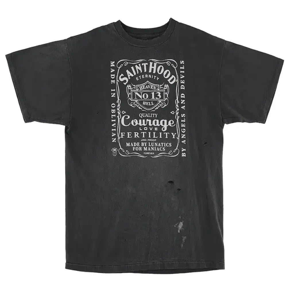 Neighborhood x Saint Michael Skull Biker T-Shirt Vintage Black