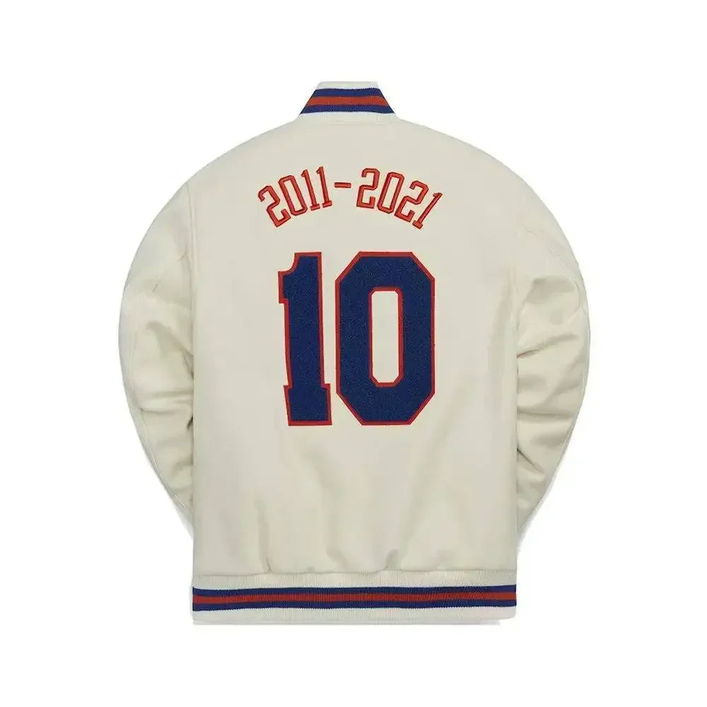 Kith New York Knicks Varsity Jacket White
