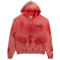 GALLERY DEPT. Sunfaded English Logo Zip-Up-Hoodie Red