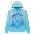 Sp5der OG Web V2 Spray Hoodie Light Blue