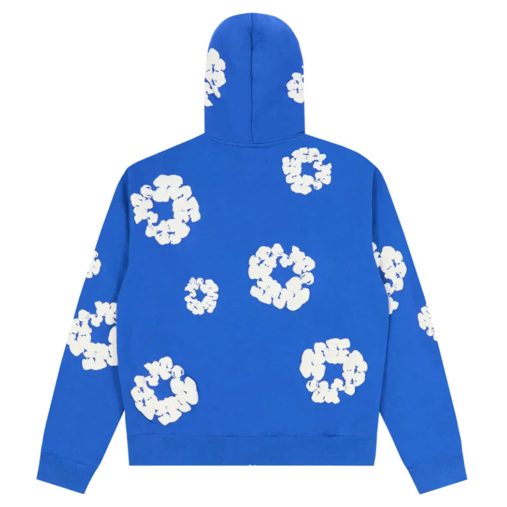 Denim Tears Cotton Wreath Zip Hoodie Blue