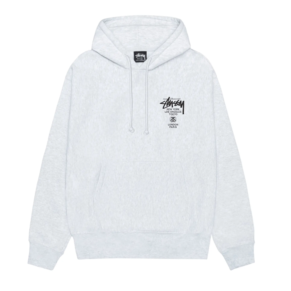 Stussy World Tour Hoodie Ash Heather