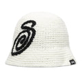 Stussy Swirly S Knit Bucket Hat Bone
