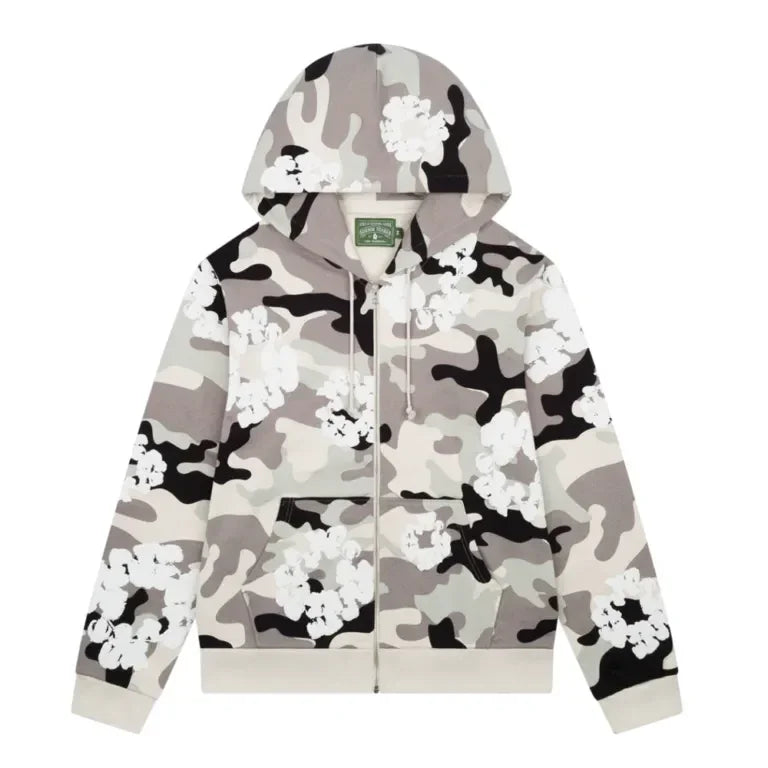 Denim Tears The Cotton Wreath Zip Sweatshirt White Camo