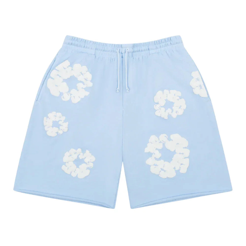 Denim Tears The Cotton Wreath Sweat Shorts Powder Blue