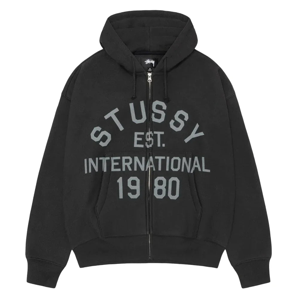 Stussy Established Zip Hoodie Black