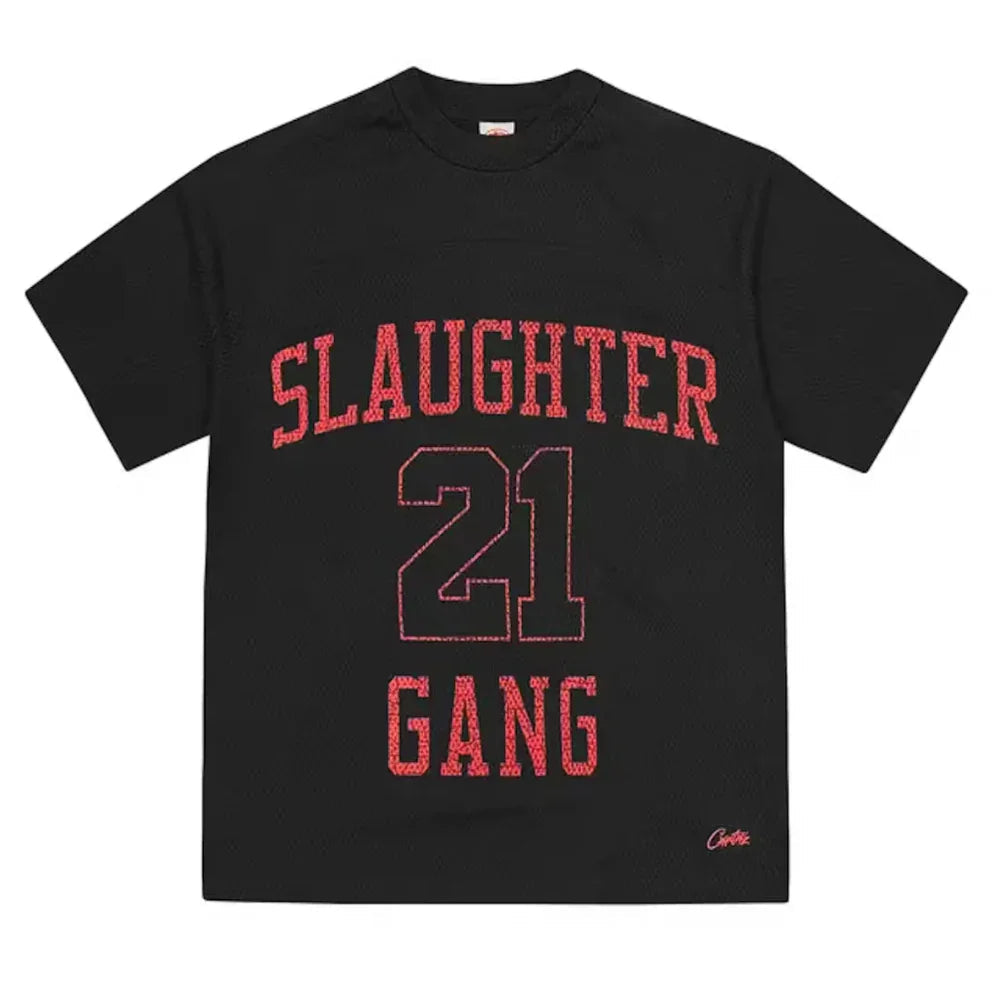 Corteiz x Slaughter Gang 21 Savage Mesh T-shirt Black